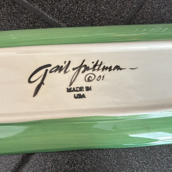 Vintage Gail Pittman Pottery Small Tray/Dish Yuletide Pattern - Picture 4 of 9